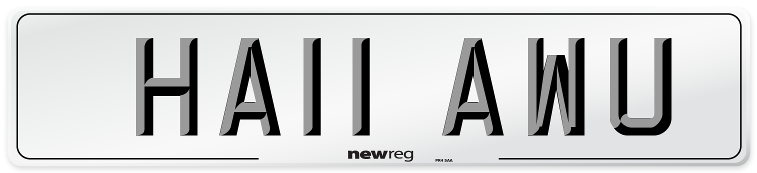 HA11 AWU Number Plate from New Reg